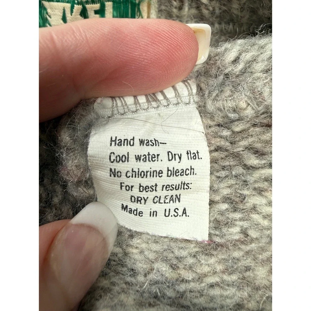 Vintage REI Wool Sweater Mens XL Made in USA Grey Purple Stripe Crew Neck‎ Knit